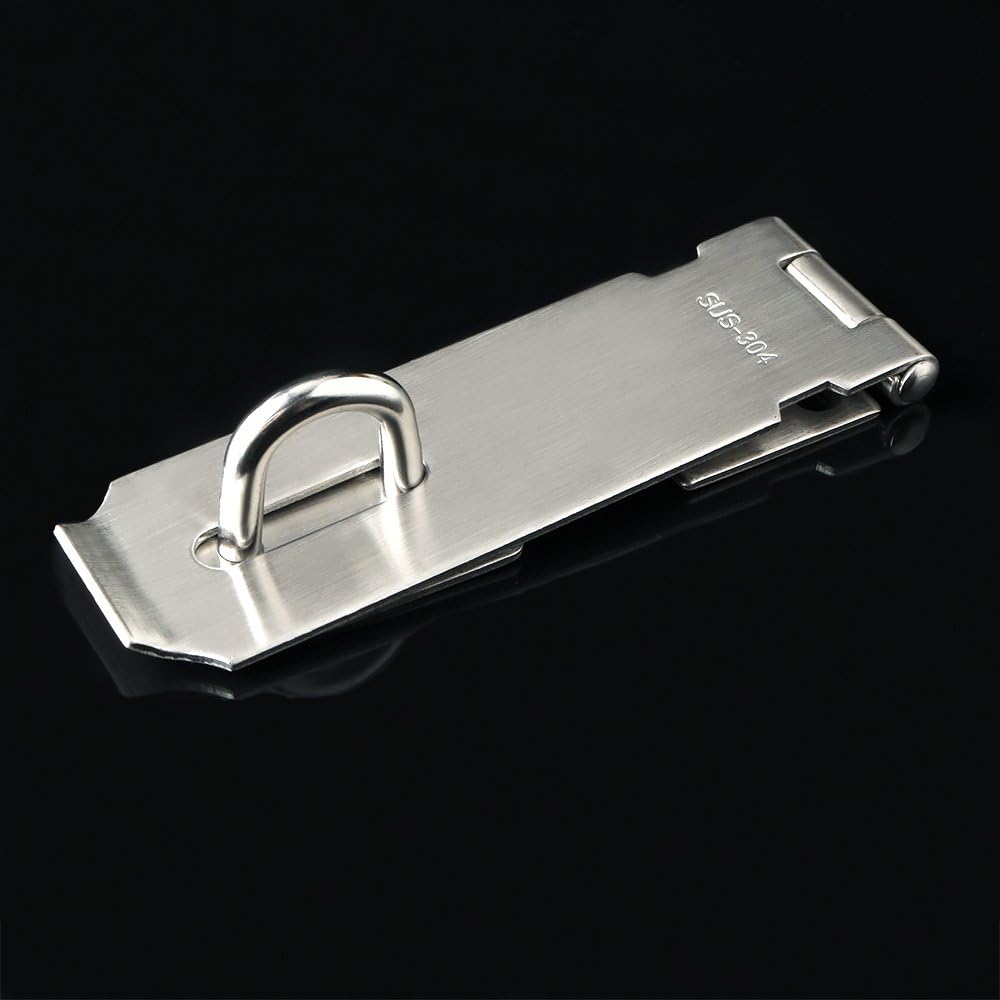 Alise MS9-5B Padlock Hasp Door Clasp Gate Lock SUS 304 Stainless Steel Finish, Silver - - 