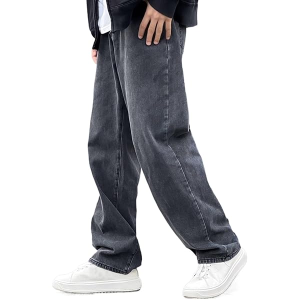 Floerns Men's Loose Fit Straight Leg Denim Jeans Casual Wide Leg