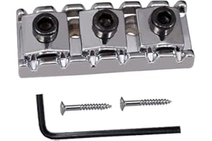 JD.MOON R3 Electric Guitar String Locking Nut for Floyd Rose Tremolo Bridge 43mm (Chrome with Black nut)