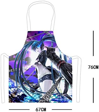 UUC Black Rock Shooter Anime Apron Print Patterns Waterproof Aprons Kitchen Cooking Aprons for Male &amp; Female YH3000
