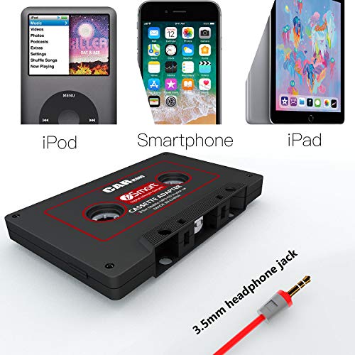 iiwey Cassette Adapter for Cars, 2019 Upgrade Car Audio Cassette to Aux Adapter, Listen to iPods, Smartphoens, MP3 Player in a Standard Vehicle Cassette Player