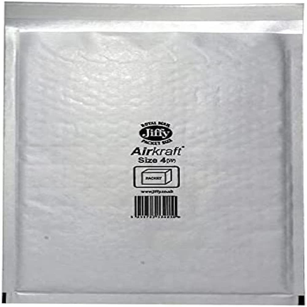 Jiffy Airkraft Postal Bags Bubble-lined Peel and Seal No.4 White 240x320mm Ref JL-AMP-4-10 [Pack of 10]