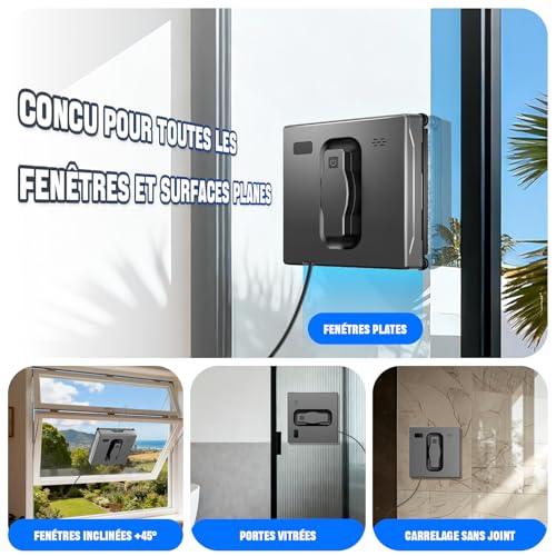 Vidattx Smart Window Cleaner Robot Dual Spray with 3 Path Modes (Z/N, Z, N), Automatic Window Cleaner Robot with Remote Control, Smart Navigation