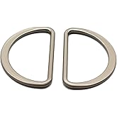 YaHoGa 10PCS Metal D Ring 2 Inch Satin Nickel Plated Non Welded Large Size D-Rings for Buckle Straps Bags Belt (50mm)