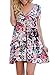 HOTAPEI Women's Floral Print Short Sleeve Casual Loose T-Shirt Short Dress Multi2 Large
