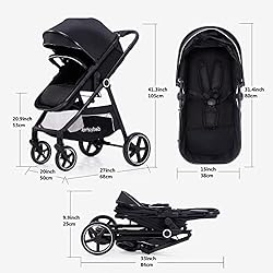 Lortsybab 2-in-1 Baby Stroller with Bassinet Mode