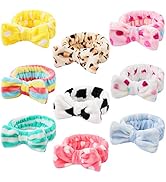 9 Pack Spa Headband Facial Makeup Headband, Coral Fleece Cosmetic Headband Face Wash Headband , B...