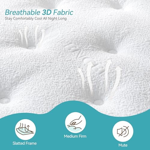 Doublelife Single Mattress 3FT, 11 Inch Gel Memory Foam 9 Zone Orthopedic Mattress, Breathable Foam with Individually Pocket Spring, Motion Isolation, Edge Support(90x190x28cm)