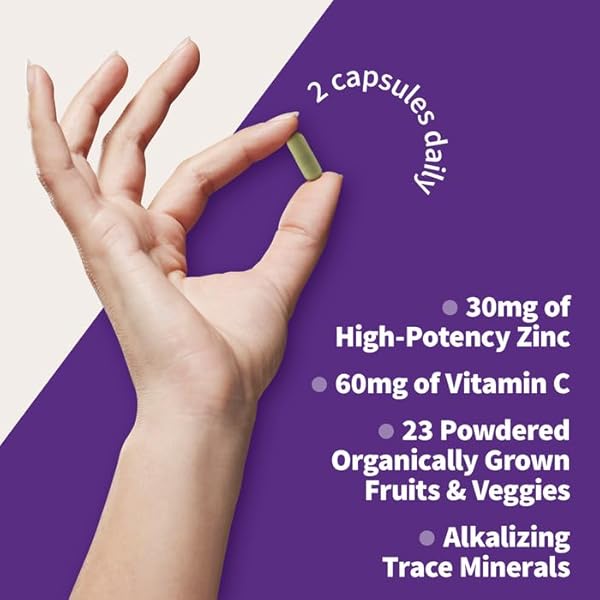 GARDEN OF LIFE ZINC SUPPLEMENTS 30MG HIGH POTENCY RAW ZINC AND VITAMIN C MULTIMINERAL SUPPLEMENT, VITAMIN CODE VITAMINS TRACE MINERALS & PROBIOTICS FOR SKIN HEALTH & IMMUNE SUPPORT, 60 VEGAN CAPSULES