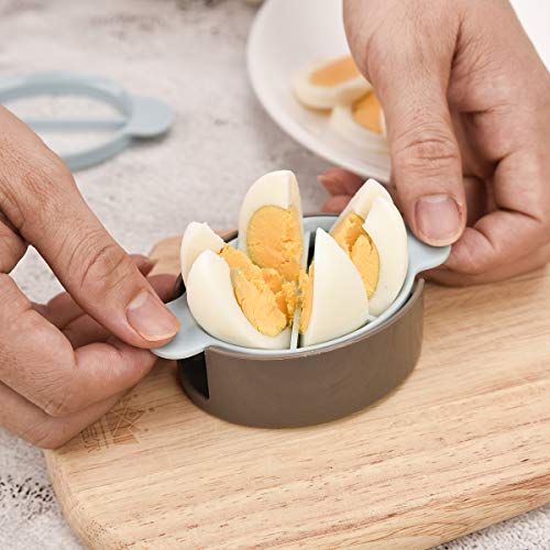 Egg Slicer,Egg Cutter,3 in 1 Multifunctional,3 Different Cutting Shapes,Egg Salad,Convenient,Creative,Blue