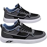 Men's Skateboarding Shoes Casual Lace-up Sneakers - Solid Color Low Top PU Trainers, All-Season Round Toe Footwear with Fabric Inner, PVC Sole, Cloth Insole for Everyday Wear