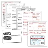 W-2 Tax Forms 2019 - Tangible Values 4-Part Laser Tax Form Kit with Envelopes - Accounting & QuickBooks Software Compatible, 50 Pack