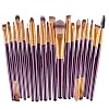 Kolight20 Pcs Pro Makeup Set Powder Foundation Eyeshadow Eyeliner Lip Cosmetic Brushes (Purple+Gold)