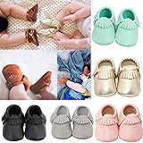 Ecosin Baby Kids Tassel Soft Sole Anti-slip Leather Shoes Infant Toddler Shoes