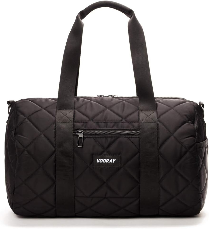 Vooray Roadie 16" Small Gym Duffel Bag (Quilted Black Nylon)