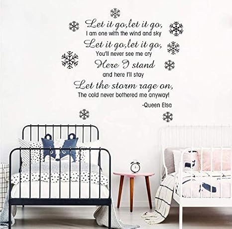 Cartoon Lass Es Gehen Texte Gefrorene Schneeflocke Wandtattoo Kinderzimmer Schule Lass Es Gehen Texte Wandaufkleber Schlafzimmer Kindergarten Vinyl 56x53 Cm Amazon De Baumarkt