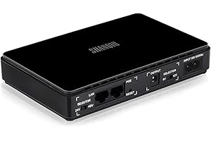 SHANQIU Mini UPS Battery Backup with Gigabit POE for Router, Modem, Security Camera, Input AC Output USB 5V DC 9V/12V DC 24V/48V POE (1000Mbps)
