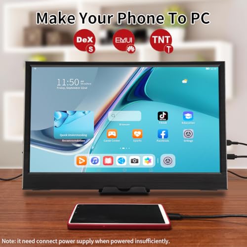 Magedok 11.6 Inch Portable Monitor, 1366x768 HD IPS Small HDMI Display, Dual USB-C, Low Power External Screen For Laptop PC Mac Switch Rasp Pi Xbox, Lightweight Second Monitor With Stand