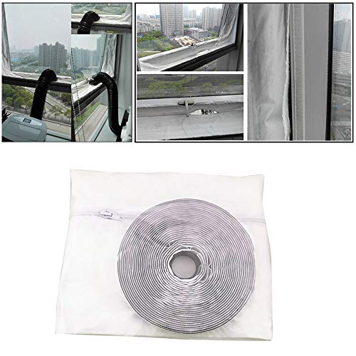 Window Sealing, 2PC Airlock For Mobile Air Conditioners And Exhaust Air Dryers Airlock Sealing Soft Cloth Sealing Baffle White 4 Meters lkoezi (White)