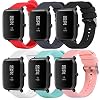 6-Pack Soft Silicone Bands Compatible with YAMAY SW020 SW021 SW023 ID205 ID205L ID205U Smart Watch, Replacement Quick…