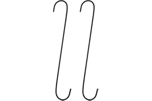 HARFINGTON 2pcs Long S Hooks 12 Inch Extra Long Metal S-Shaped Hanging Hooks High Manganese Steel S Hanger Storage Organizing