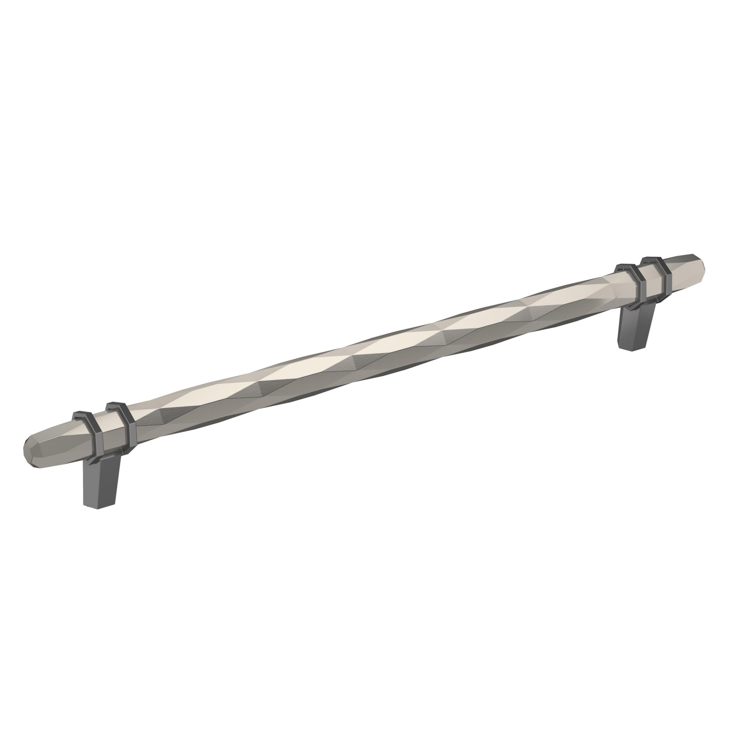 Amerock | Cabinet Pull | Satin Nickel/Black Chrome | 10-1/16 inch (256 mm) Center-to-Center | London | 1 Pack | Drawer Pull | Drawer Handle | Cabinet Hardware