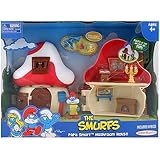 Smurfs 2 Inch Articulated Mini Figure Playset Papa Smurf with Mushroom House