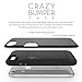 iPhone 8 Case/iPhone 7 Case, Molan Cano [Crazy Bumper] Dual Layer PU Case Wallet Cover with 1 Card Slot for Apple iPhone 8 (2017) and iPhone 7 (2016) - Metallic Black