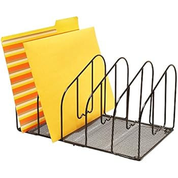 DecoBros Desk File Sorter Organizer, 5 Sections, Black