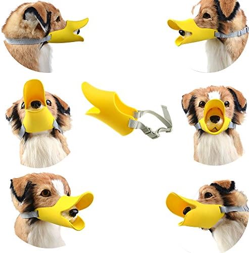 Dog Mouth Cover Duck Mouth Shape Anti-bite Muzzle,Bite-proof silicone material (Large)