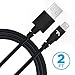 Tech Armor Lightning to USB Sync/Charge Cable Compatible with iPhone or iPad, Made with Kevlar -Tough-Braided Extra-Strong Jacket - Apple Certified - Black, 2 Feet