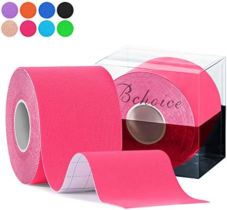 Bchoice Kinesiology Tape Therapeutic Sport Tape for Plantar Fasciitis Knee Wrist Elbow Shoulder Neck, 2in X 16.5ft Roll,Latex Free, Water Resistant