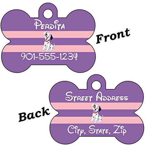 101 Dalmatians | Purple 2-Sided Pet Id Dog Tag | Personalized for Your Pet