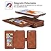 iPhone 7Plus/ 8Plus Women's Case,iPhone 7 Plus/8 Plus Wallet Case,Zipper Detachable Magnetic12 Card Slots Card Slots Money Pocket Clutch Cover Zipper Wallet Purse Case iPhone 7 Plus/8 Plus (Brown)