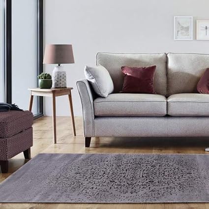 A2z Rug Tapis Vintage Gris Et Rouge 120 X 170 Cm