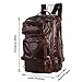 BAIGIO Men's Genuine Leather Backpack Hiking Rucksack Travel Luggage 15 Inch Laptop Bag (Brown)