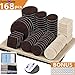 Furniture Felt Pads 168 Pieces Felt Furniture Pads Felt Pads Self Adhesive 5mm Thick Anti Scratch Two Colors Brown and Beige Felt for Furniture Protector for Wood Hardwood Floor with 30 Rubber Bumpers