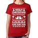 TeeStars - Meowy Christmas Ugly Sweater - Cute Xmas Party Women T-Shirt