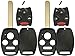 KeylessOption Keyless Remote Uncut Car Key Fob Shell and Button Pad Fix Outer Shell Repair (Pack of 2)