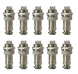 10 Pcs 4 Pin Metal Male Female Panel Connector 16mm Thread GX16-4 Aviation Plug Connector(Silver Tone)