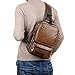 SDIYABOLO Small Black Sling Crossbody Backpack Shoulder Bag for Men Women Vintage PU Leather Sling Backpack Cycling