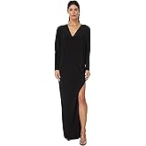 Norma Kamali Womens Dolman Wrap Gown W/Side Slit