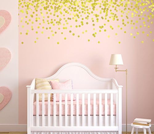 Gold Polka Dot Wall Decals, Pink and Gold Nursery, Gold Decals, Vinyl Stars, Wall Stickers, Baby Nursery Wall Stickers
