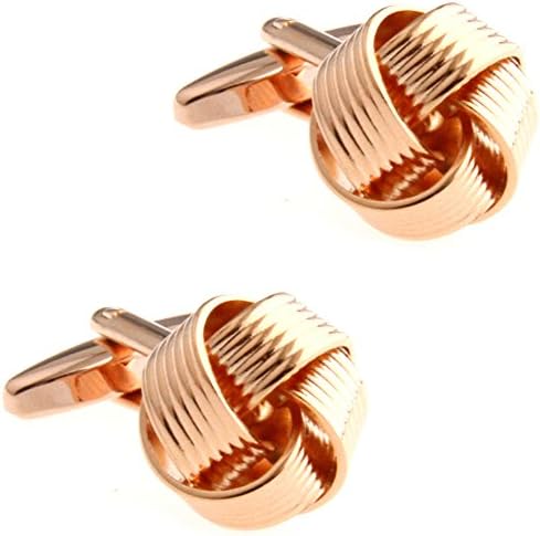 CIFIDET Rose Gold Metal Knot Cuff Links Fashion Men Shirt Cufflinks With Gift Box