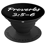 Bible Verse Proverbs 3:5-6 Black - PopSockets Grip