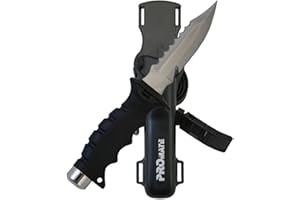 PROMATE Scuba Diving Snorkeling Sharp Tip Stainless Steel Knife (5" Blade)