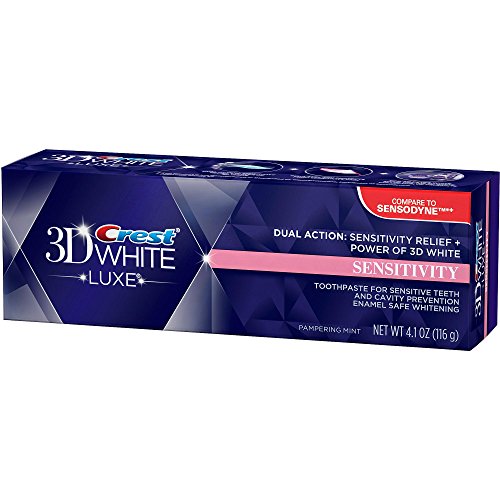 UPC 037000873617, Crest, 3D White Luxe Sensitivity Whitening Pampering Mint Flavor Toothpaste - 4.1 Oz, Pack of 2