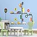 decalmile Car Transportation Road Wall Decals Traffic Road Sign Education Kids Wall Stickers Childrens Room Classroom Wall Decor