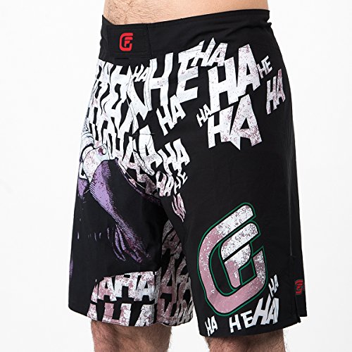 Fusion Fight Gear Batman The Killing Joke Men's Fight Shorts (M) Black and White - Thumbnail 2