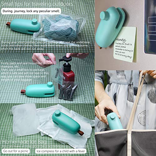 2 in 1 Bag Sealer & Cutter, Handheld Mini Food Bags Sealer, Kitchen Sealer Smart Sealing & Cutter Small Sealers Machine for Chip Food Snack Storage Bags